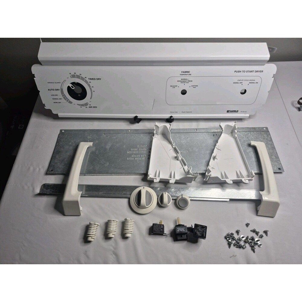 Kenmore 110.64722400 Dryer Control Panel Console Parts Lot Knobs Switches OEM